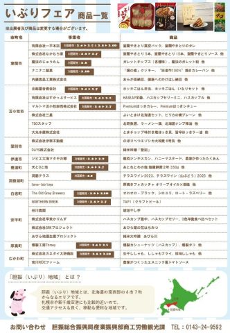 いぶりフェアの商品一覧