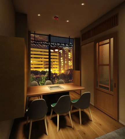 夜景が見える個室