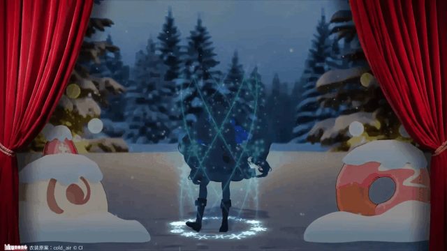 雪ミクの幻想的な冬のシーン